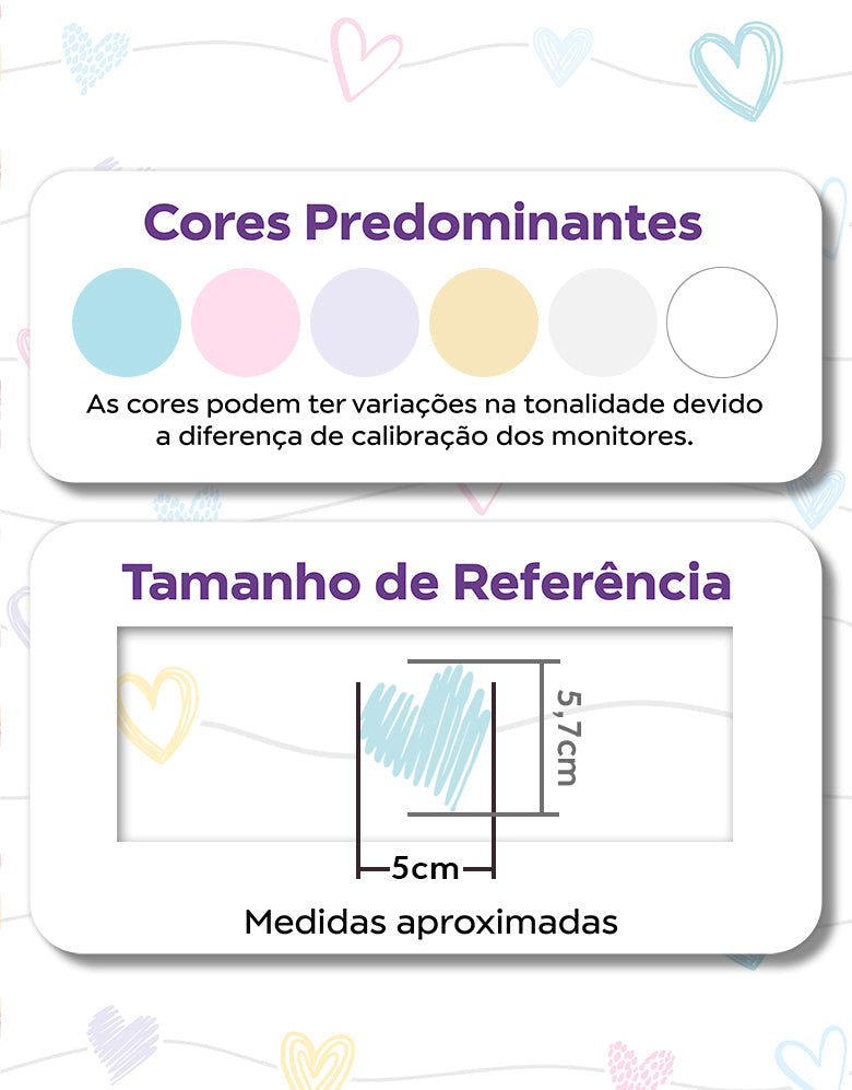 KIT DE 3 ROLOS - 3,00m x 50cm - Papel de Parede Corações Lineares