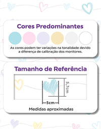 KIT DE 3 ROLOS - 3,00m x 50cm - Papel de Parede Corações Lineares