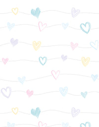 Papel de parede Corações Lineares sem película 1,50x0,50m