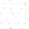 KIT DE 4 ROLOS - 3,00m x 50cm - Papel de Parede Corações Lineares