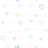 KIT DE 3 ROLOS - 3,00m x 50cm - Papel de Parede Corações Lineares