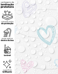 KIT DE 4 ROLOS - 3,00m x 50cm - Papel de Parede Corações Lineares