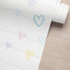 Papel de parede Corações Lineares sem película 1,50x0,50m