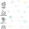 KIT DE 3 ROLOS - 3,00m x 50cm - Papel de Parede Corações Lineares