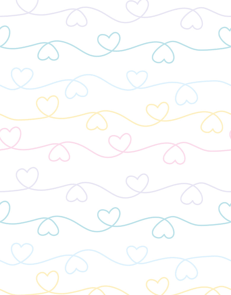 Papel de Parede Varal de Corações Candy