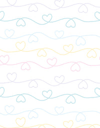 Papel de Parede Varal de Corações Candy