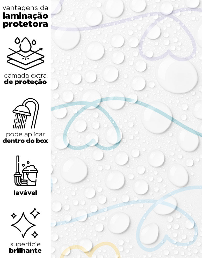 Papel de Parede Varal de Corações Candy