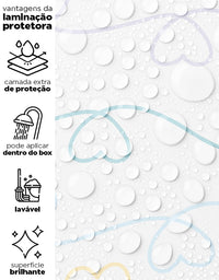 KIT DE 2 ROLOS - 3,00m x 50cm - Papel de Parede Varal de Corações Candy