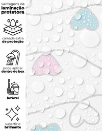 KIT DE 8 ROLOS - 1,50m x 50cm - Papel de Parede Corações Coloridos