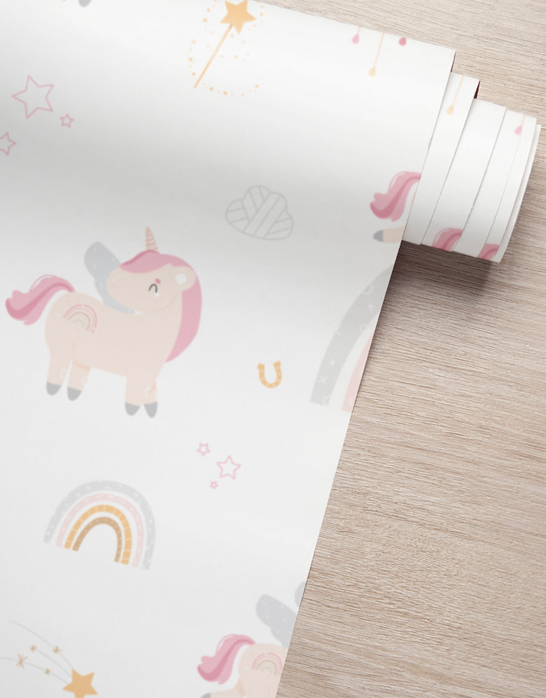 Papel de Parede Adesivo Unicórnio Estelar