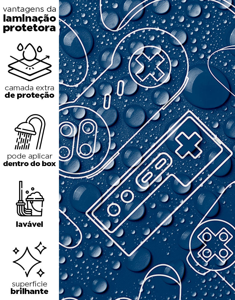 KIT DE 4 ROLOS - 3,00m x 50cm - Papel de Parede Adesivo Gamer Dark