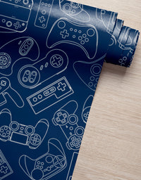 KIT DE 3 ROLOS - 3,00m x 50cm - Papel de Parede Adesivo Gamer Dark