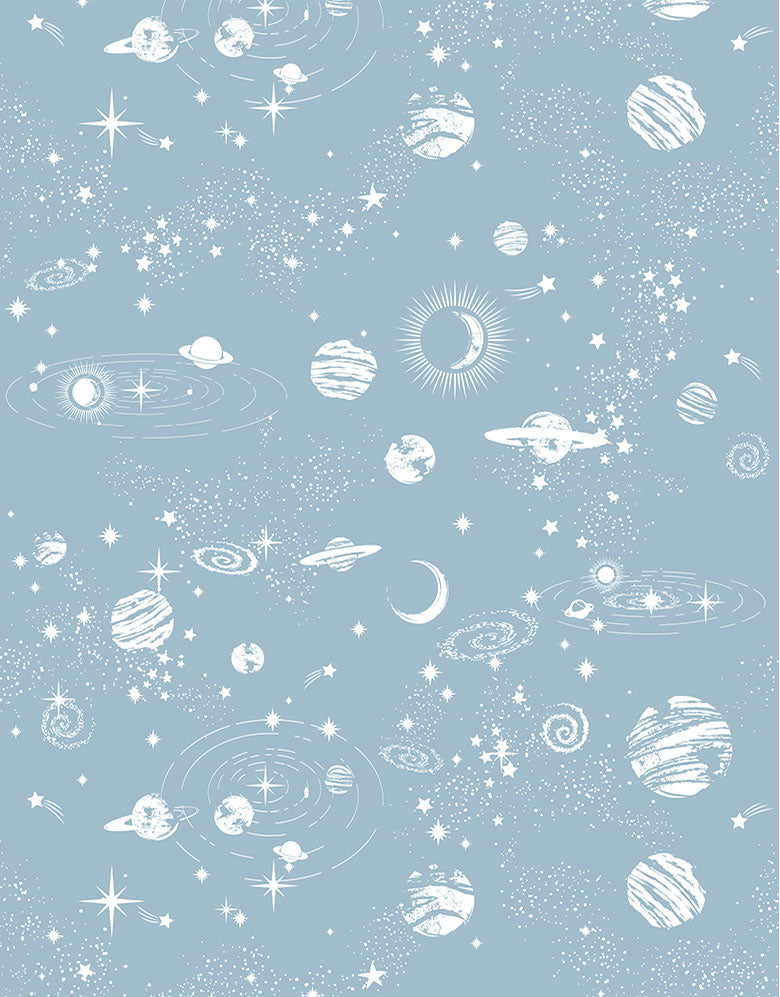 KIT DE 5 ROLOS - 2,50m x 50cm - Papel de Parede Adesivo Universo Estrelado