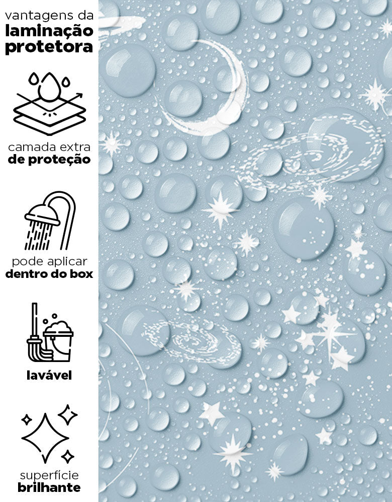 KIT DE 5 ROLOS - 2,50m x 50cm - Papel de Parede Adesivo Universo Estrelado