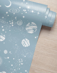 KIT DE 5 ROLOS - 2,50m x 50cm - Papel de Parede Adesivo Universo Estrelado