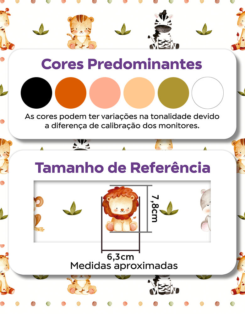 Papel de Parede Adesivo Safari Aquarela