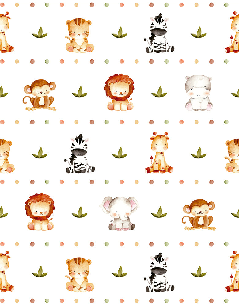 Papel de Parede Adesivo Safari Aquarela