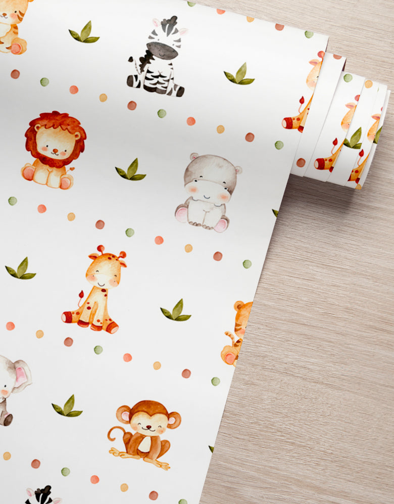 Papel de Parede Adesivo Safari Aquarela