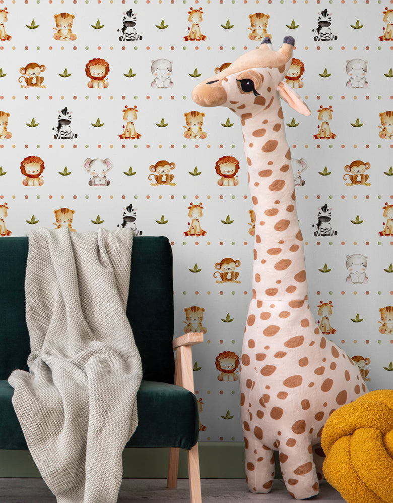 Papel de Parede Adesivo Safari Aquarela