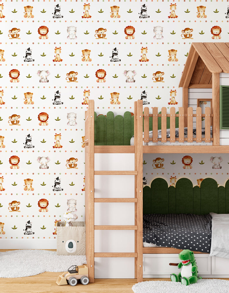 Papel de Parede Adesivo Safari Aquarela