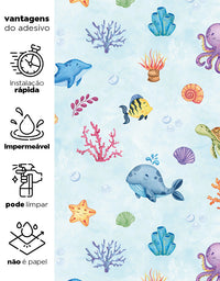 Papel de Parede Adesivo Fundo do Mar