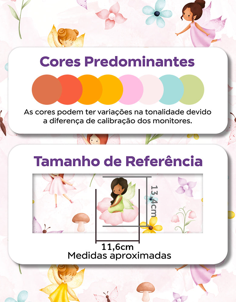 Papel de Parede Adesivo Fadinhas