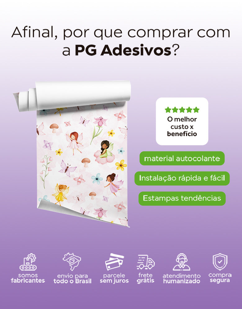 Papel de Parede Adesivo Fadinhas
