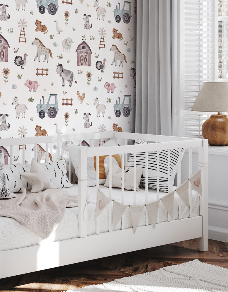 Papel de Parede Adesivo Fazendinha