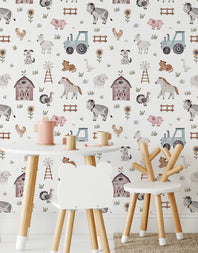 Papel de Parede Adesivo Fazendinha