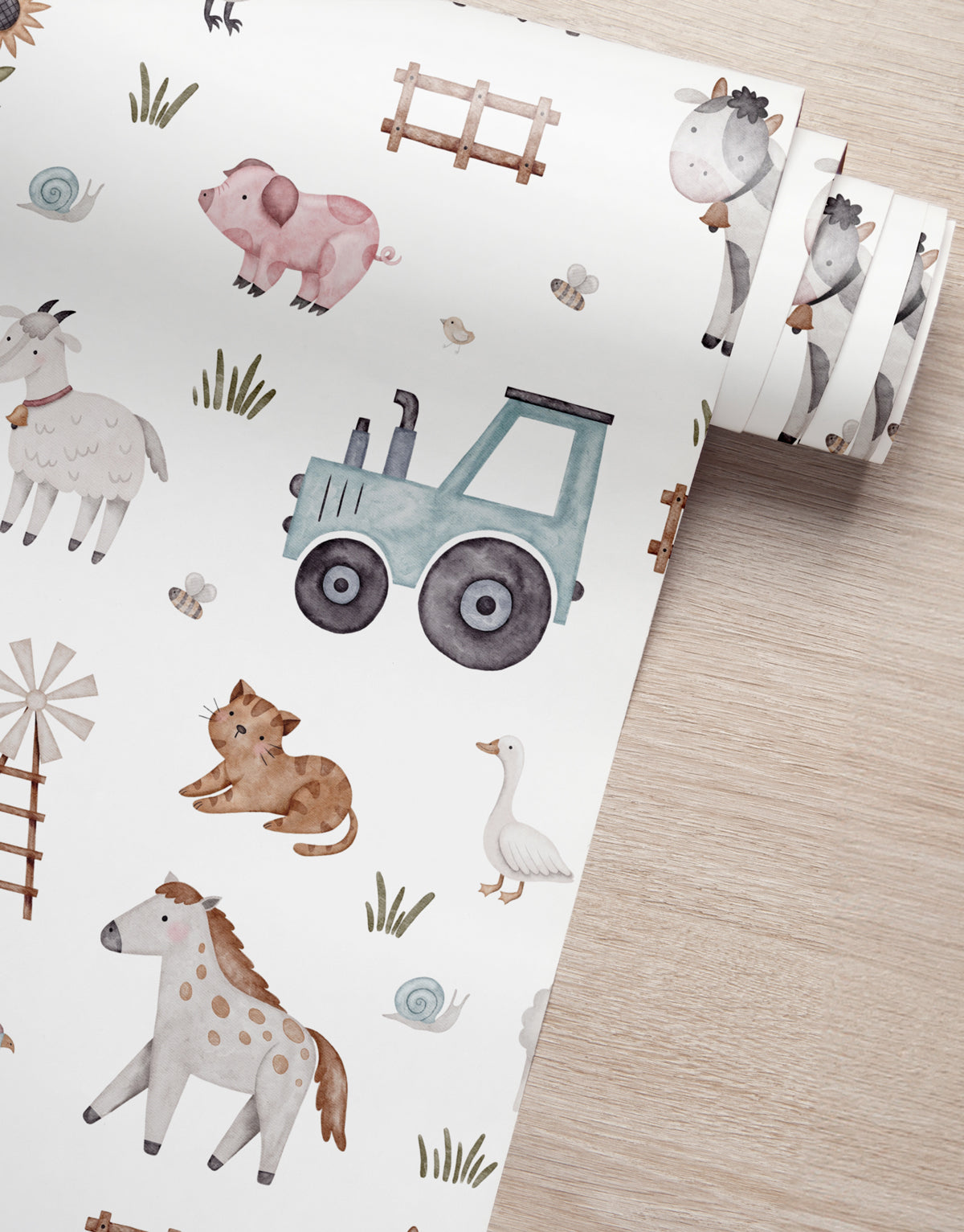 Papel de Parede Adesivo Fazendinha