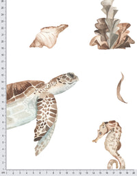 Papel de Parede Adesivo Tartaruga Marinha Aquarela