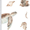 Papel de Parede Adesivo Tartaruga Marinha Aquarela