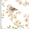 Papel de Parede Adesivo Pássaros e Flores Aquarela