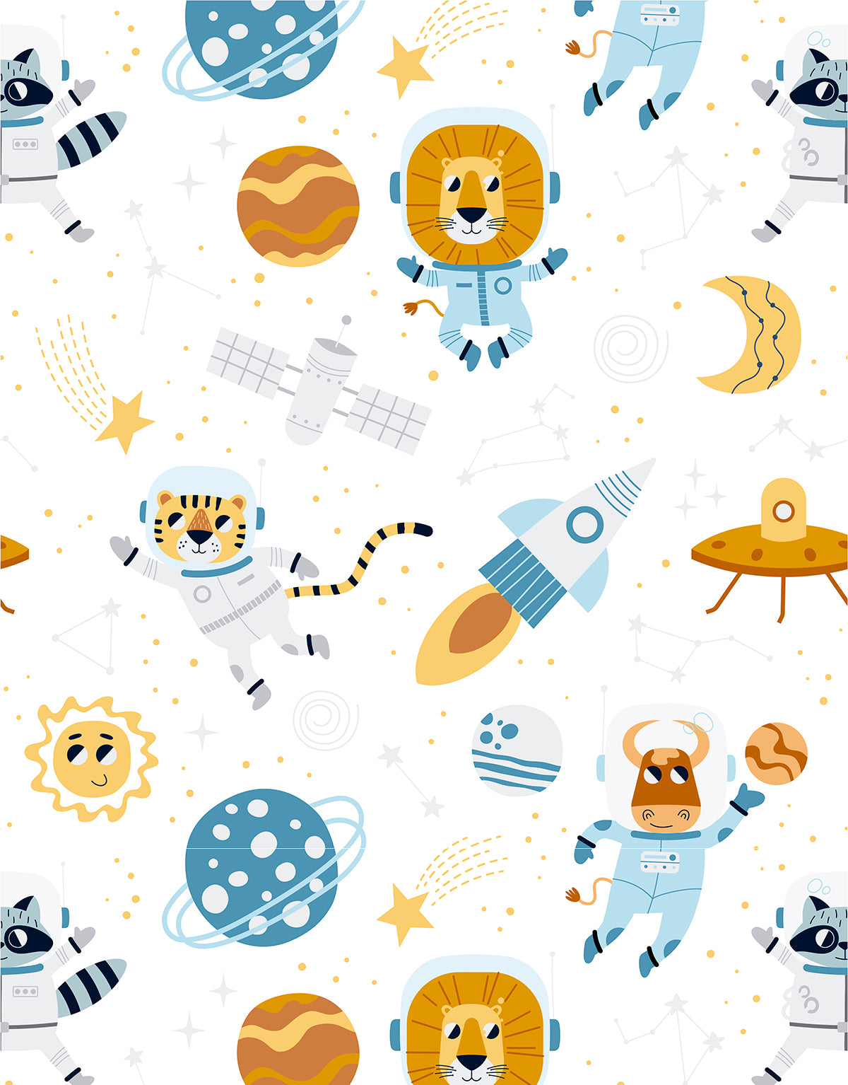 Papel de Parede Adesivo Safari Espacial
