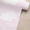 Papel de Parede Adesivo Nuvem Pontinhos Rosa