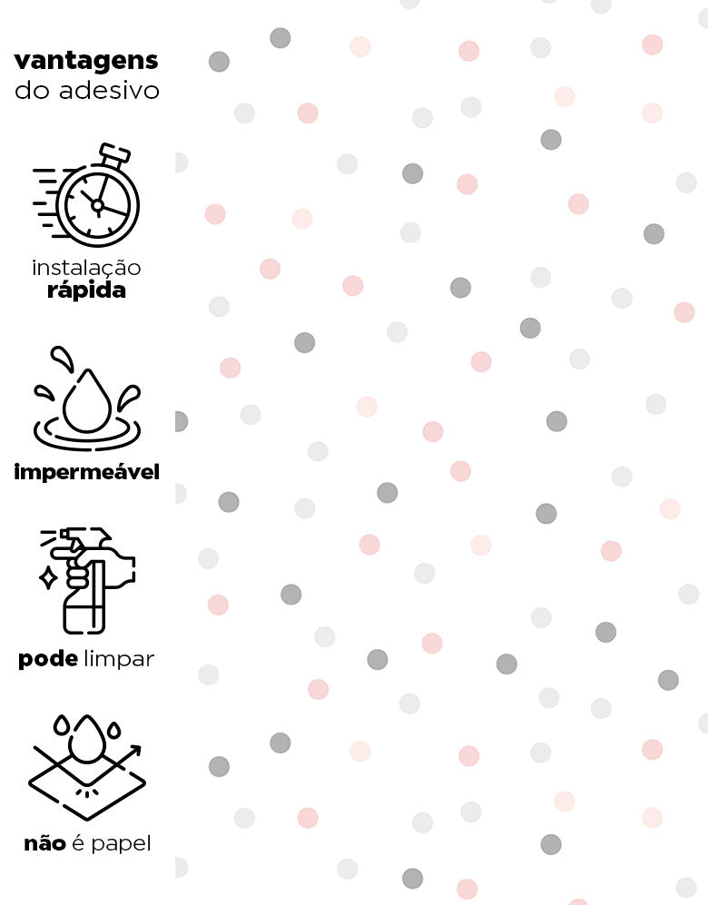 Papel de Parede Adesivo Confete Rosa