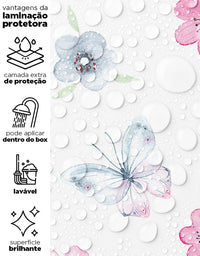 KIT DE 3 ROLOS - 3,00m x 50cm - Papel de Parede Romântico Jardim Encantado