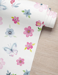 KIT DE 3 ROLOS - 3,00m x 50cm - Papel de Parede Romântico Jardim Encantado