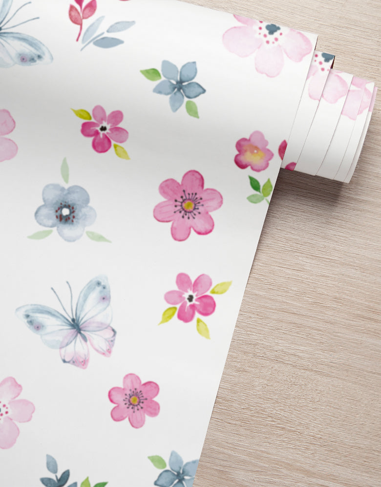 Papel de Parede Romântico Jardim Encantado Sem Película 2,50m x 50cm