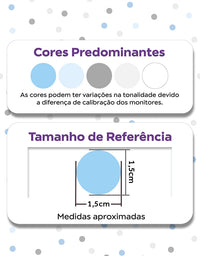 KIT DE 6 ROLOS - 3,00m x 50cm - Papel de Parede Adesivo Confete Azul