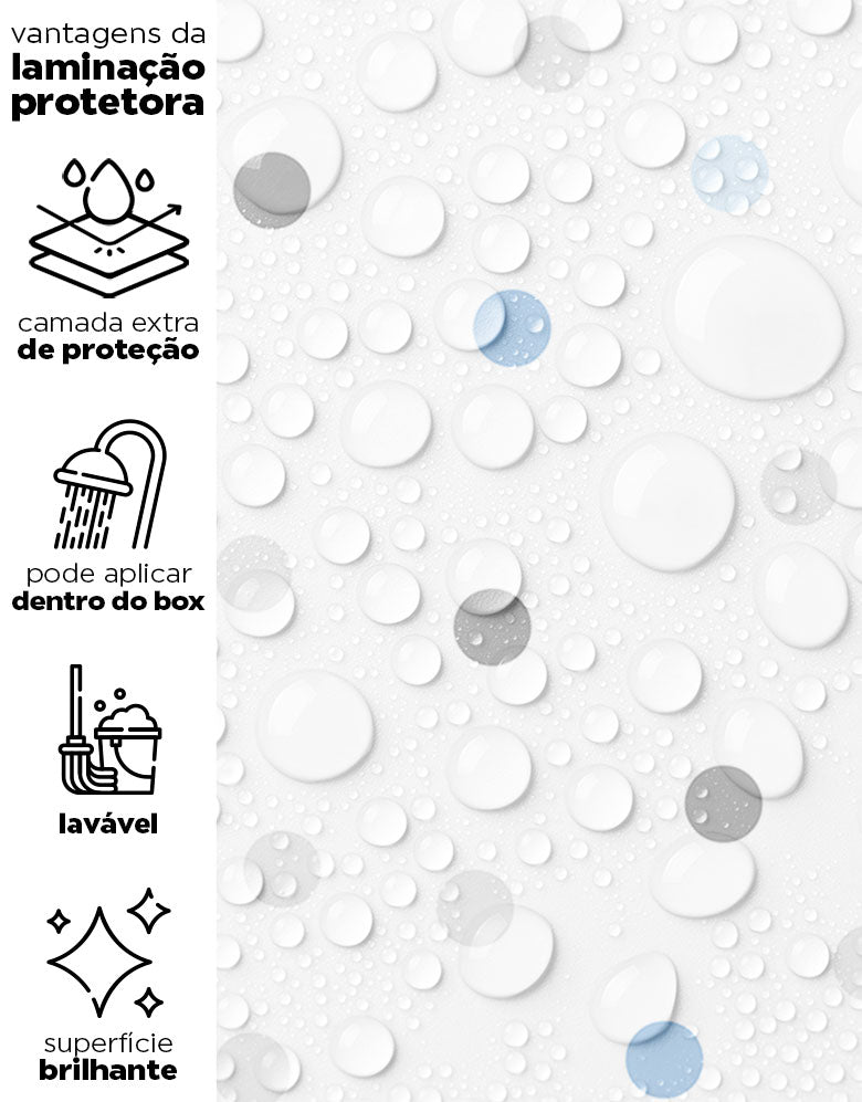KIT DE 6 ROLOS - 3,00m x 50cm - Papel de Parede Adesivo Confete Azul