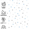 KIT DE 6 ROLOS - 3,00m x 50cm - Papel de Parede Adesivo Confete Azul