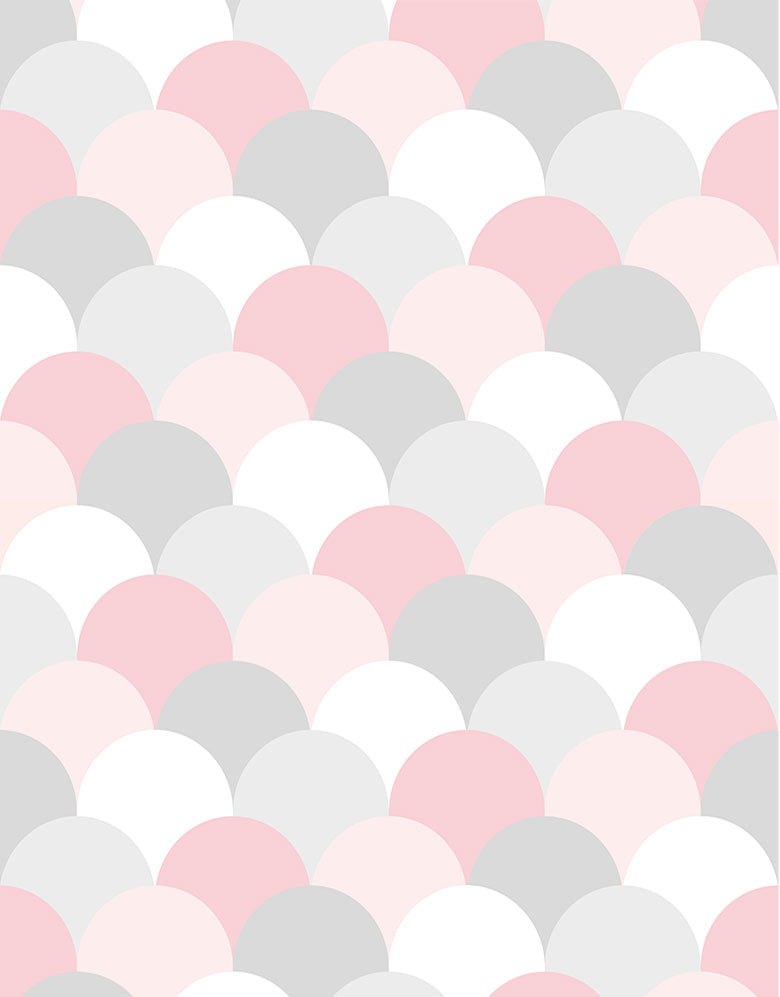 Papel de Parede Adesivo Escamas Rosa e Cinza