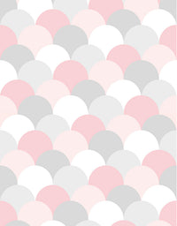 Papel de Parede Adesivo Escamas Rosa e Cinza