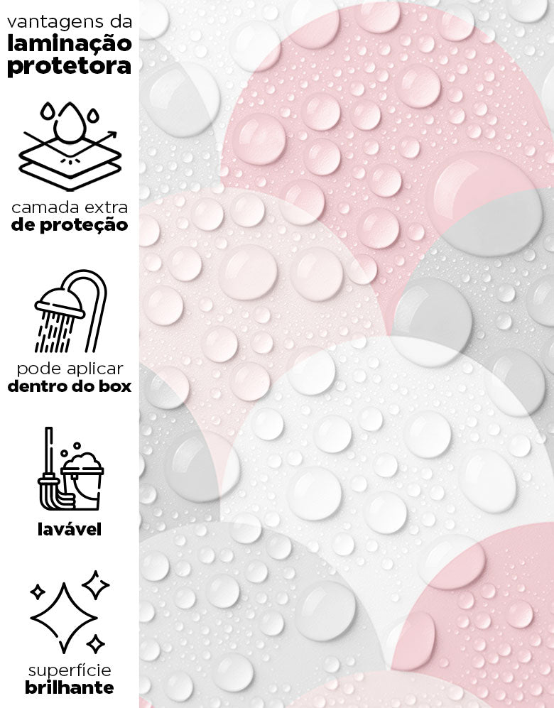 Papel de Parede Adesivo Escamas Rosa e Cinza