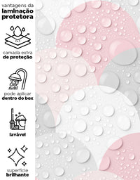 Papel de Parede Adesivo Escamas Rosa e Cinza