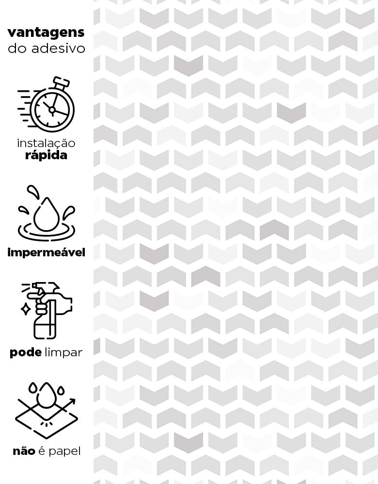 Papel de Parede Adesivo Zigzag Cinza