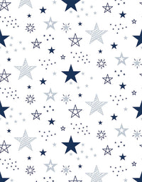 KIT DE 2 ROLOS - 3,00m x 50cm - Papel De Parede Adesivo Estrelas Encantada Azul