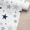 KIT DE 2 ROLOS - 3,00m x 50cm - Papel De Parede Adesivo Estrelas Encantada Azul