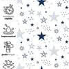 KIT DE 2 ROLOS - 3,00m x 50cm - Papel De Parede Adesivo Estrelas Encantada Azul